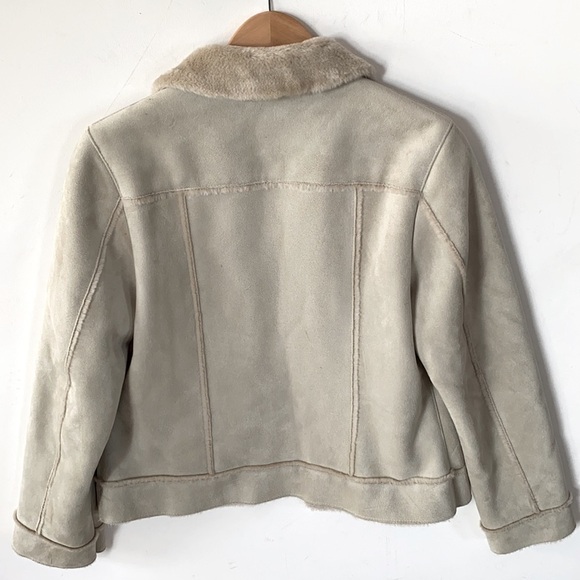 Lord & Taylor Faux Suede Shearling Jacket, Sz PM - Picture 12 of 13